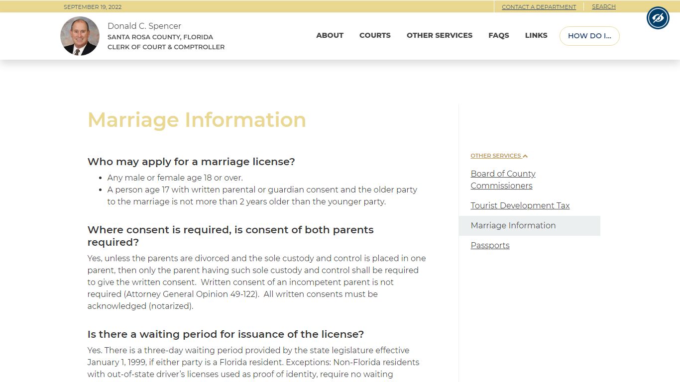 Marriage Information - Santa Rosa County, FL Clerk of Court & Comptroller