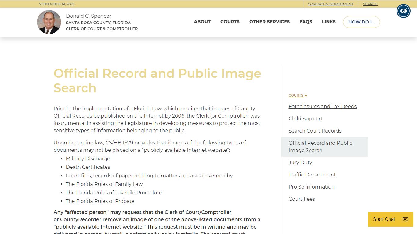 Official Record and Public Image Search - Santa Rosa County, FL Clerk ...